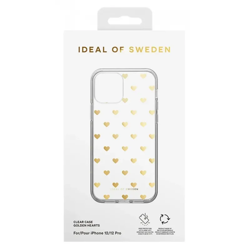 iDeal of Sweden iPhone 12-12 Pro clear dėklas, Golden Hearts, 4 nuotrauka