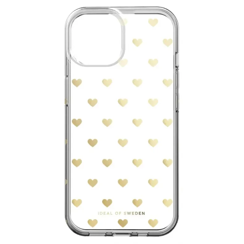 iDeal of Sweden iPhone 15 clear dėklas - Golden Hearts, 1 nuotrauka