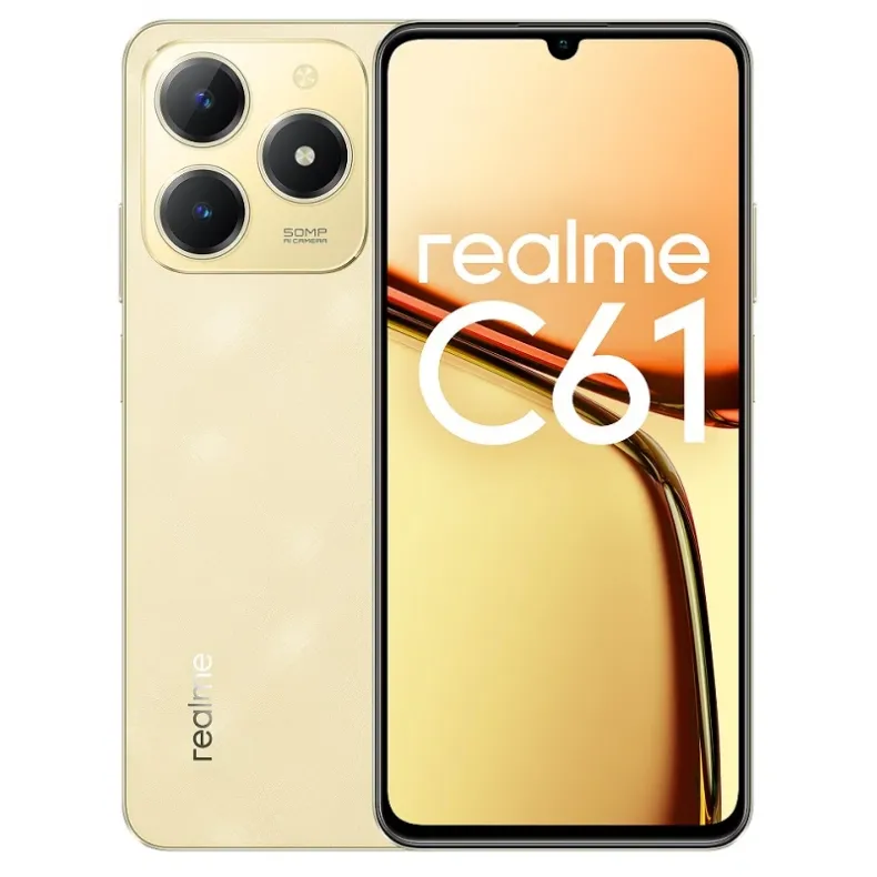 Realme C61 išmanusis telefonas 256 GB, auksinis, 1 nuotrauka