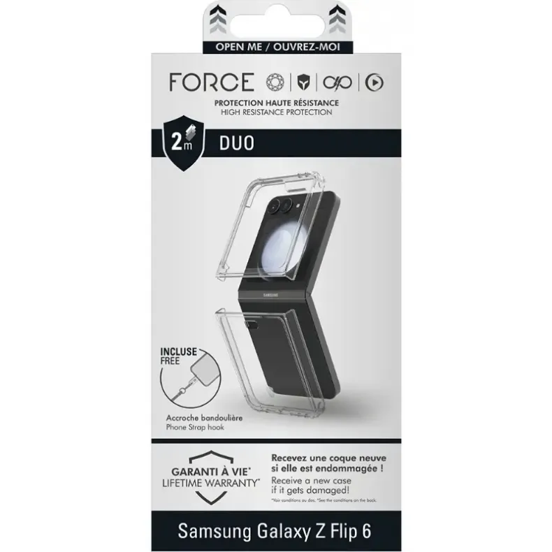 Force dėklas Samsung Flip 6 skaidrus, 1 nuotrauka