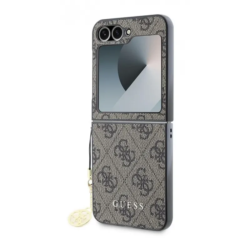 Guess Samsung Galaxy Flip6 Charm dėklas, rudas, 6 nuotrauka