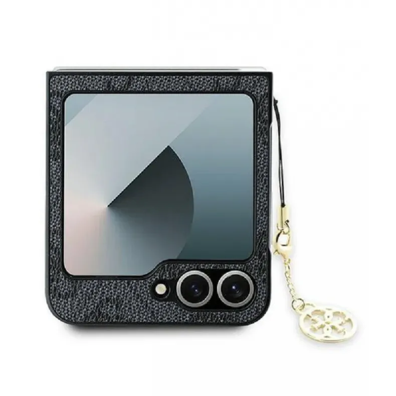 Guess Samsung Galaxy Flip6 Charm dėklas, juodas, 3 nuotrauka