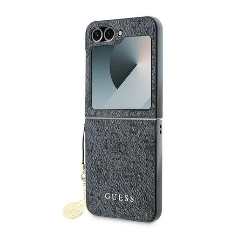 Guess Samsung Galaxy Flip6 Charm dėklas, juodas, 6 nuotrauka.