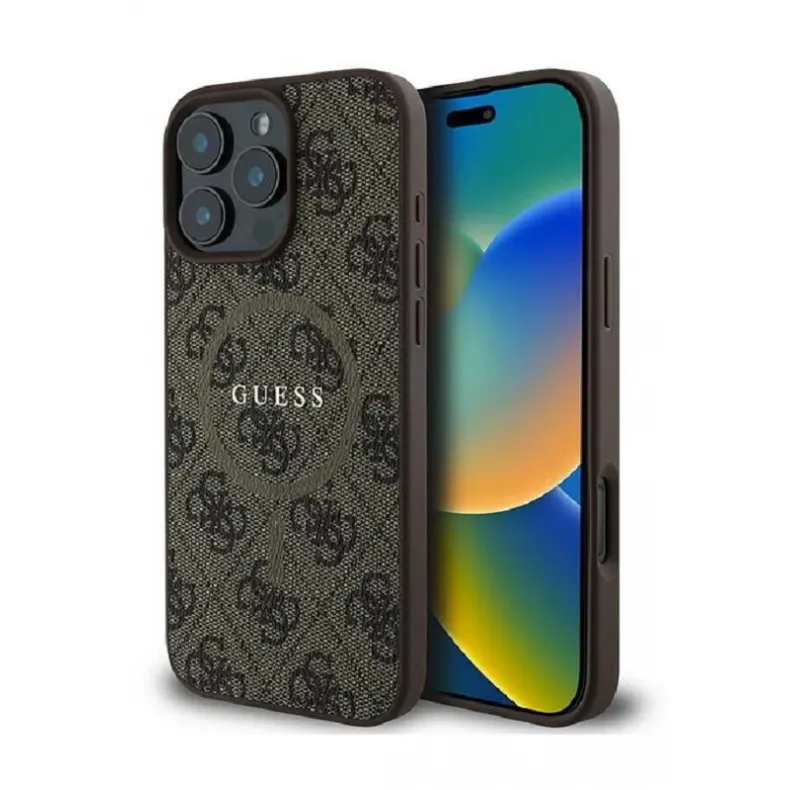 Guess iPhone 16 pro Classic Logo dėklas, rudas, 3 nuotrauka