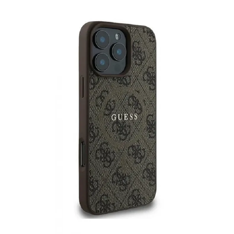 Guess iPhone 16 pro Classic Logo dėklas, rudas, 4 nuotrauka