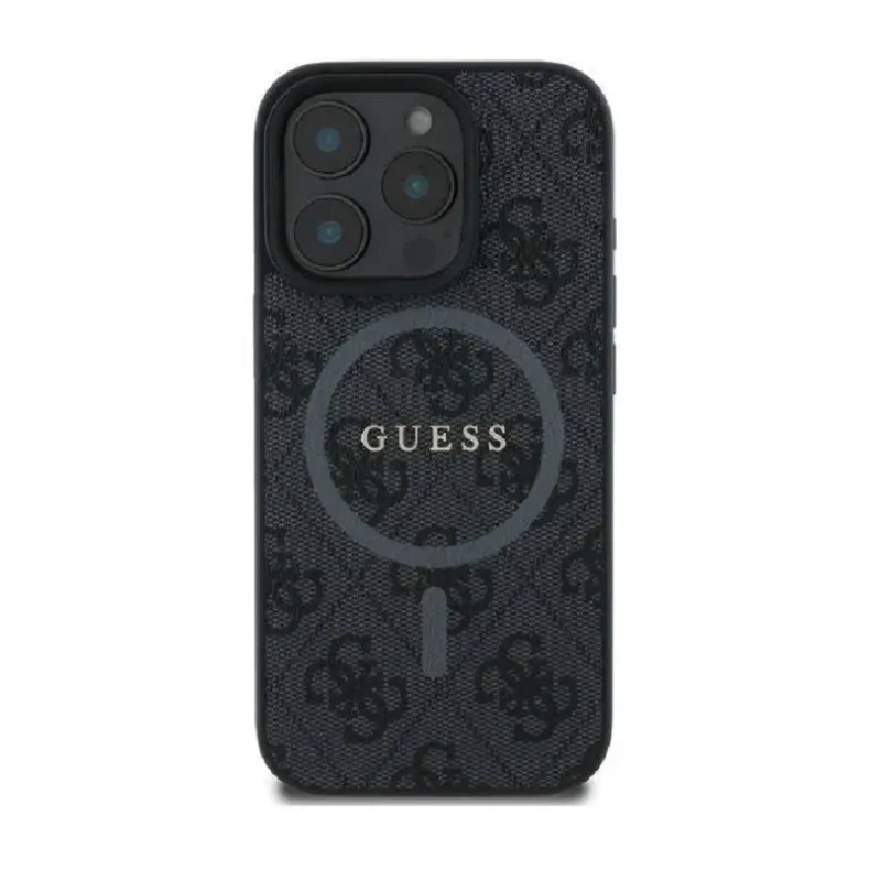 Guess iPhone 16 pro Classic Logo dėklas, juodas, 1 nuotrauka