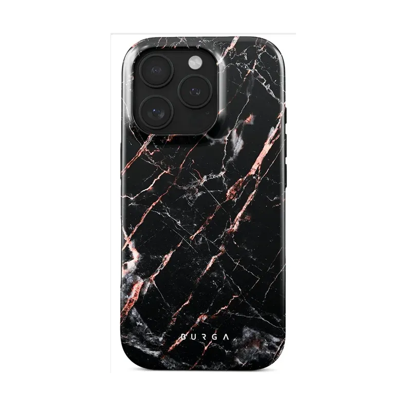 Burga iPhone 16 Pro Tough dėklas - Rose Gold Marble, nuotrauka 1