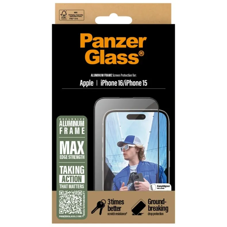 Panzerglass iPhone 15  16 Aluminum frame stikliukas - 1 nuotrauka