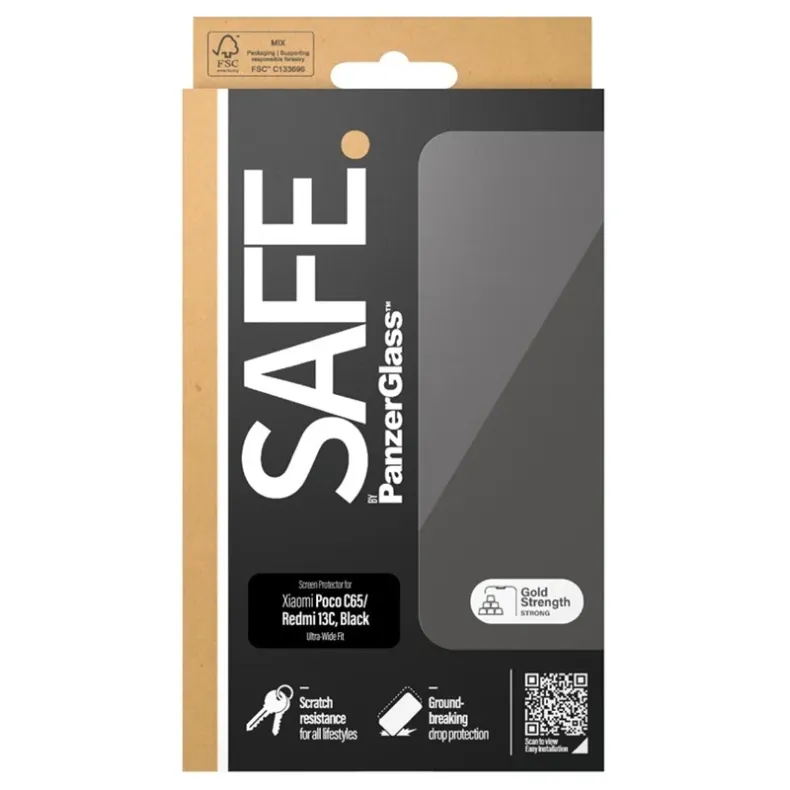 Safe Xiaomi Redmi 13C  Poco C65 stikliukas, 1 nuotrauka