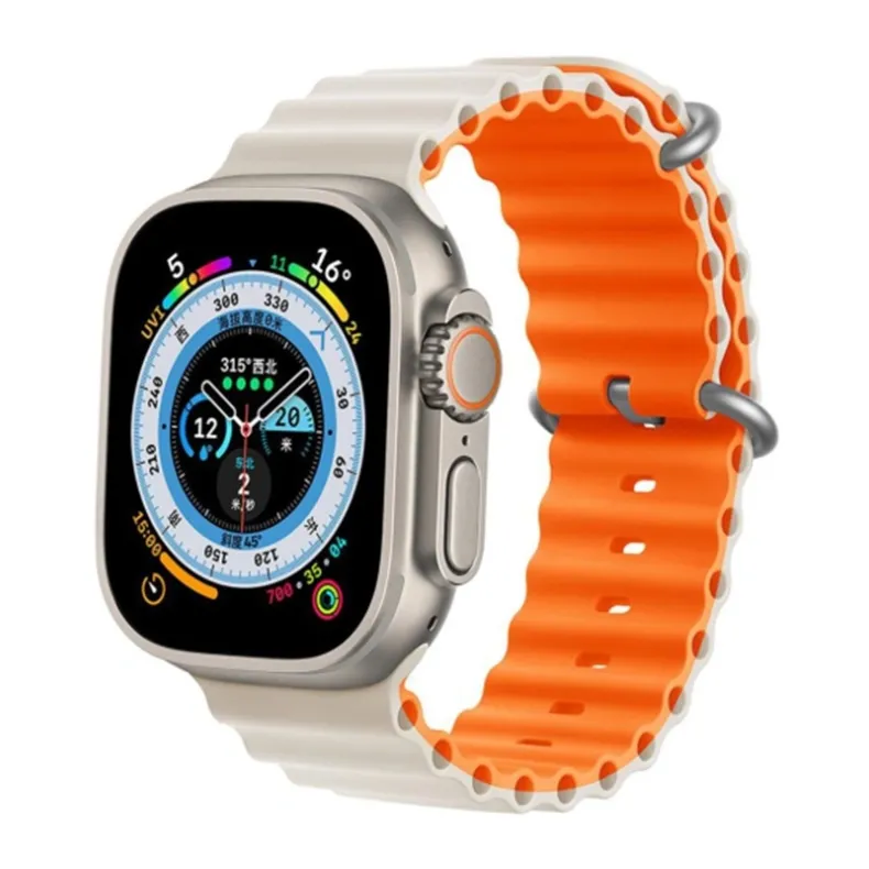 Techprotect Apple Watch 42 44 45 49 mm sportinis dirželis, starlight oranžinė, 1 nuotrauka