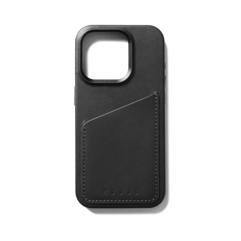 Mujjo iPhone 15 Pro pocket odinis dėklas, juoda, 2 nuotrauka