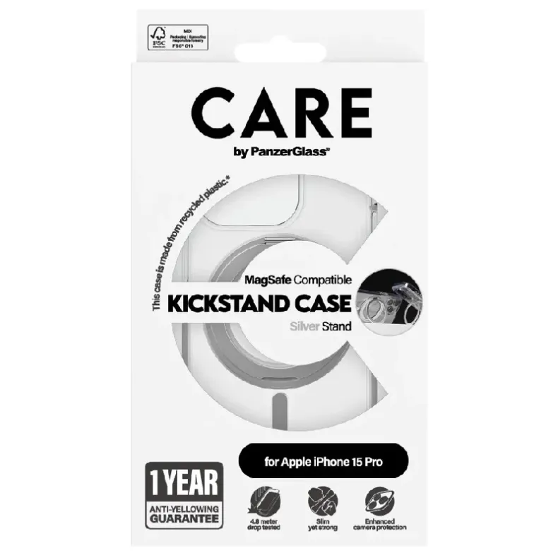 CARE by Panzerglass iPhone 15 Pro Kickstand Magsafe dėklas, nuotrauka 3