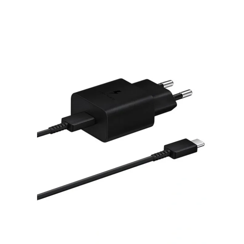 Samsung greitas tinklo įkroviklis su USB-C jungtimi ir USB-C laidu - 15W, juoda, 1 nuotrauka