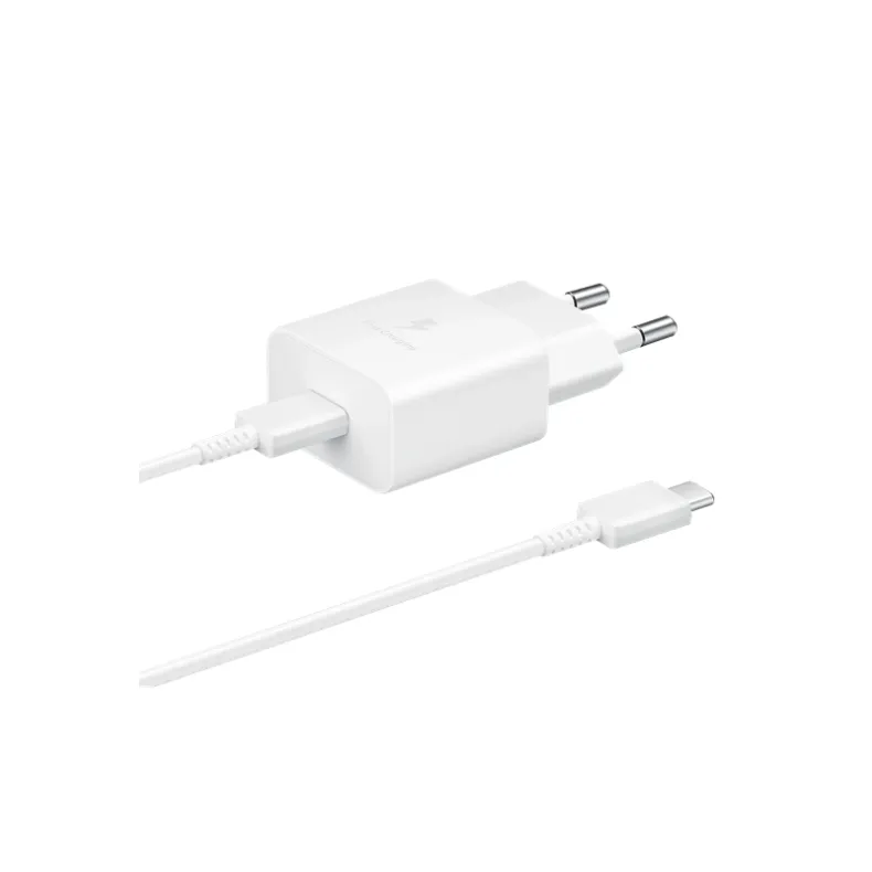  Samsung greitas tinklo įkroviklis su USB-C jungtimi ir USB-C laidu - 15W, balta, 1 nuotrauka