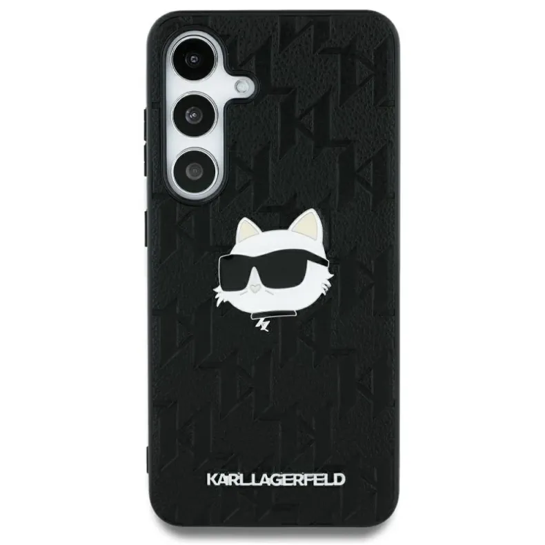  Karl Lagerfiel Samsung S25 ultra Choupette head dėklas, juodas, 1 nuotrauka