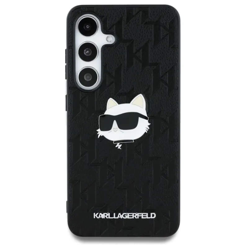 Karl Lagerfiel Samsung S25 plus Choupette head dėklas, juodas, 1 nuotrauka