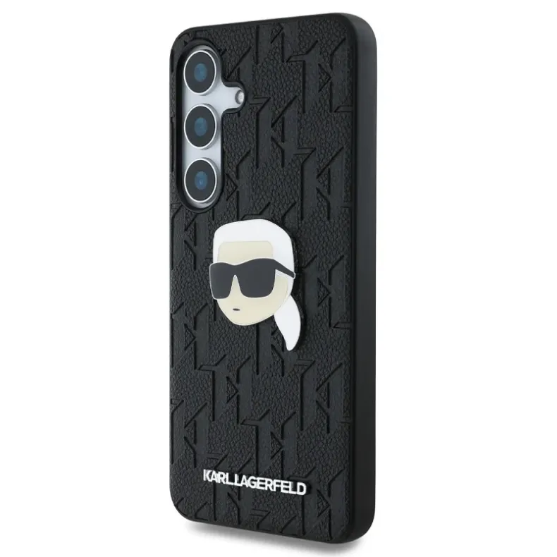 Karl Lagerfiel Samsung S25 monogram head silikonins dėklas, juodas, 2 nuotrauka