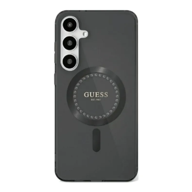 Guess Samsung Galaxy S25 Ultra Rhinestones Magsafe dėklas, juoda, 1 nuotrauka