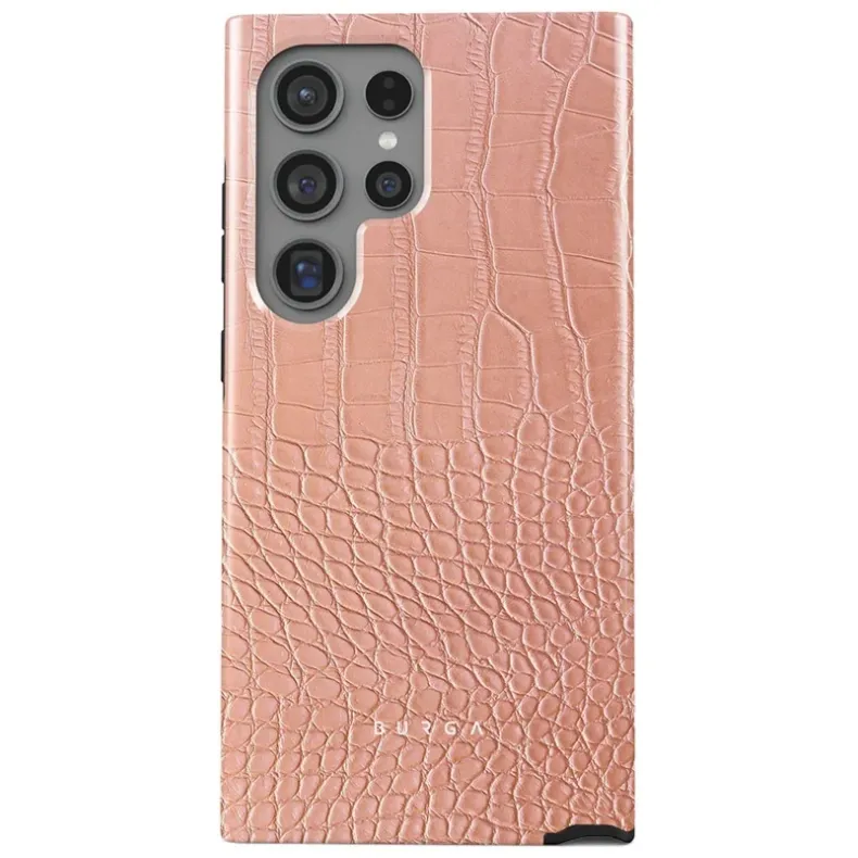 Burga Tough Samsung Galaxy S24 Ultra dėklas - Pink Croco, 1 nuotrauka