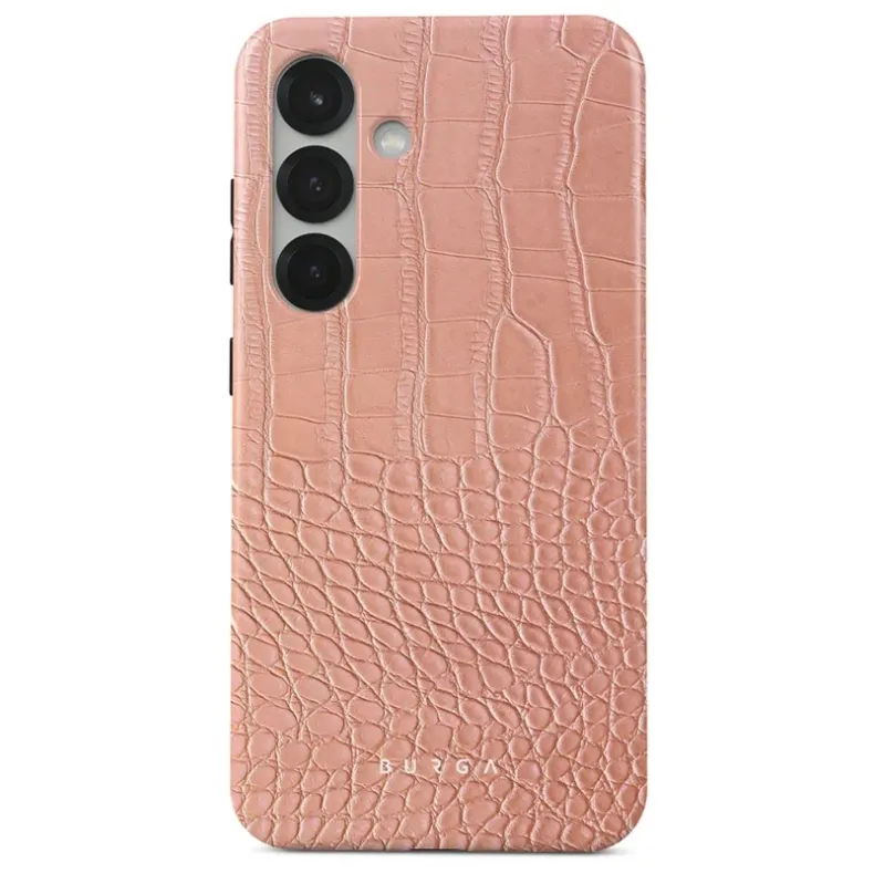 Burga Samsung Galaxy S25 Tough dėklas - Pink Croco, 1 nuotrauka