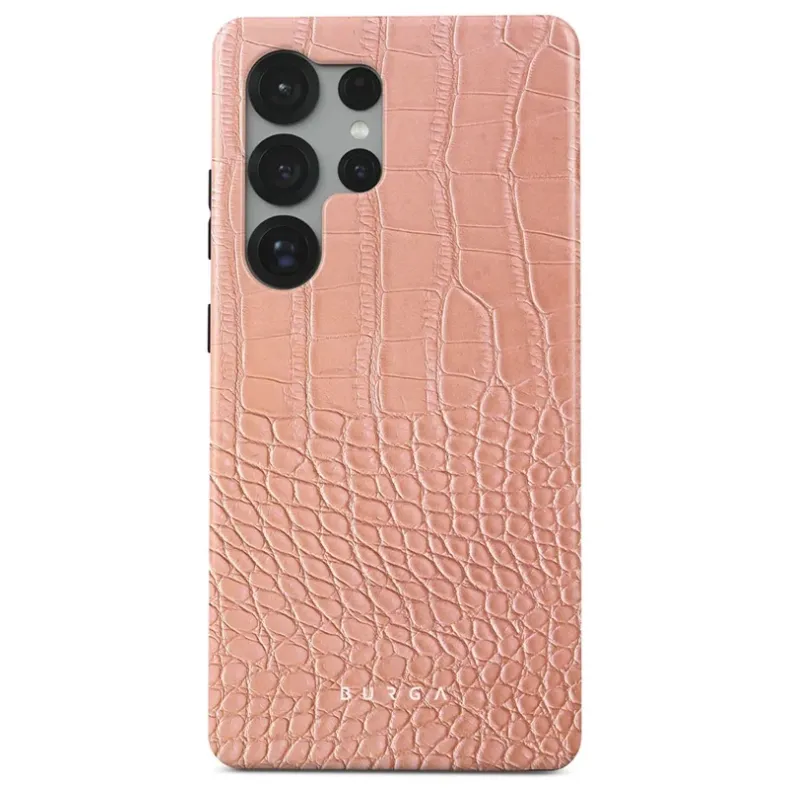 Burga Samsung Galaxy S25 Ultra Tough dėklas - Pink Croco, 1 nuotrauka