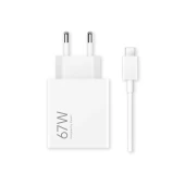 Xiaomi greitas tinklo įkroviklis su USB-A jungtimi ir USB-C laidu – 67W, 1 nuotrauka