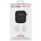 Celly bevielių ausinių Airpods 1st Gen | 2nd Gen silikoninis dėklas Black (juodas), 1 nuotrauka