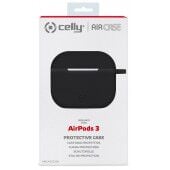 Celly Airpods 3-ios kartos apsauginis silikoninis dėklas Black (juodas), 1 nuotrauka