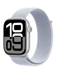 Apple Watch Series 10 GPS 42 mm Silver Aluminium Case išmanusis laikrodis, Blue Cloud Sport Loop, 1