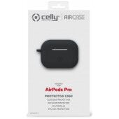 Celly bevielių ausinių Airpods Pro apsauginis silikoninis dėklas Black (juodas), 1 nuotrauka