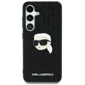 Karl Lagerfiel Samsung S25 monogram head silikonins dėklas, juodas, 1 nuotrauka