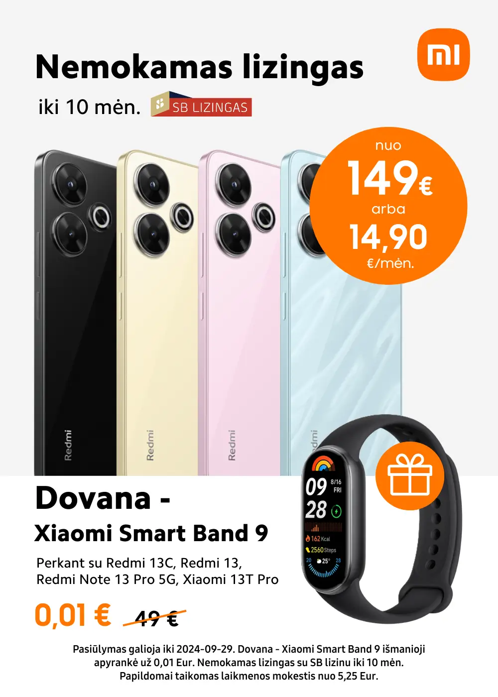 Xiaomi telefonas su dovana - Xiaomi Smart Band 9, Mobili prekyba