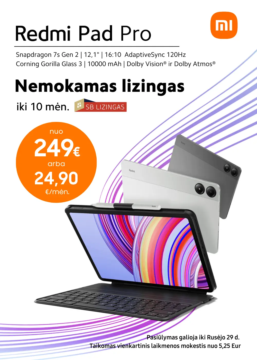 Xiaomi Redmi Pad Pro planšetė nuo 249 Eur, Mobili prekyba