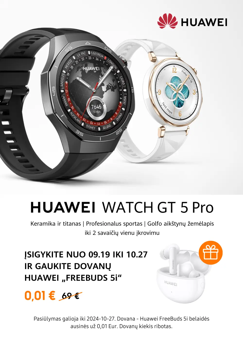 Huawei Watch GT 5 serija, dovana FreeBuds 5i, Mobili prekyba