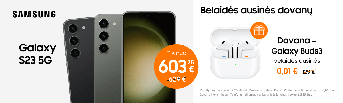 Samsung Galaxy S23 5G su dovana Galaxy Buds3 dovanų, Mobili prekyba