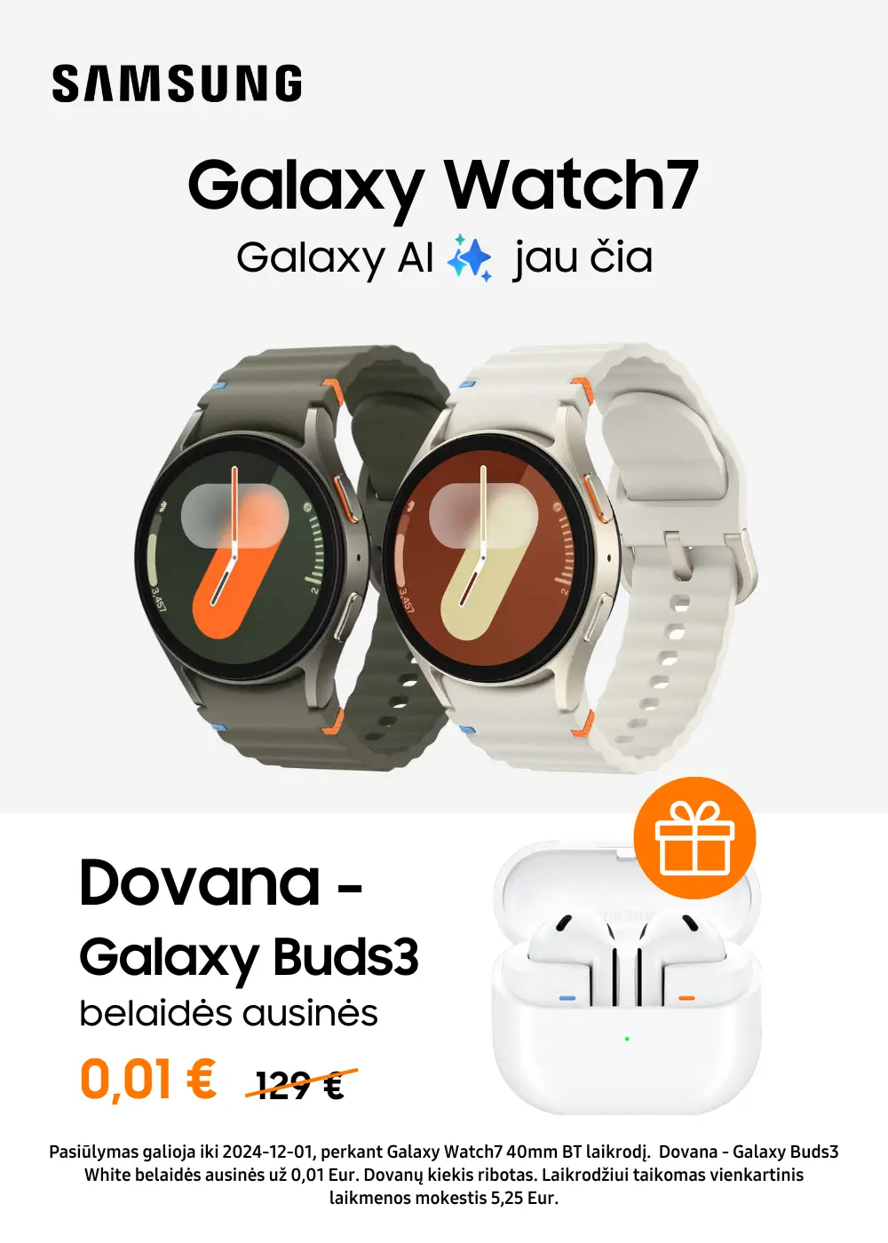 Samsung Galaxy Watch7 dovana Buds3, Mobili prekyba