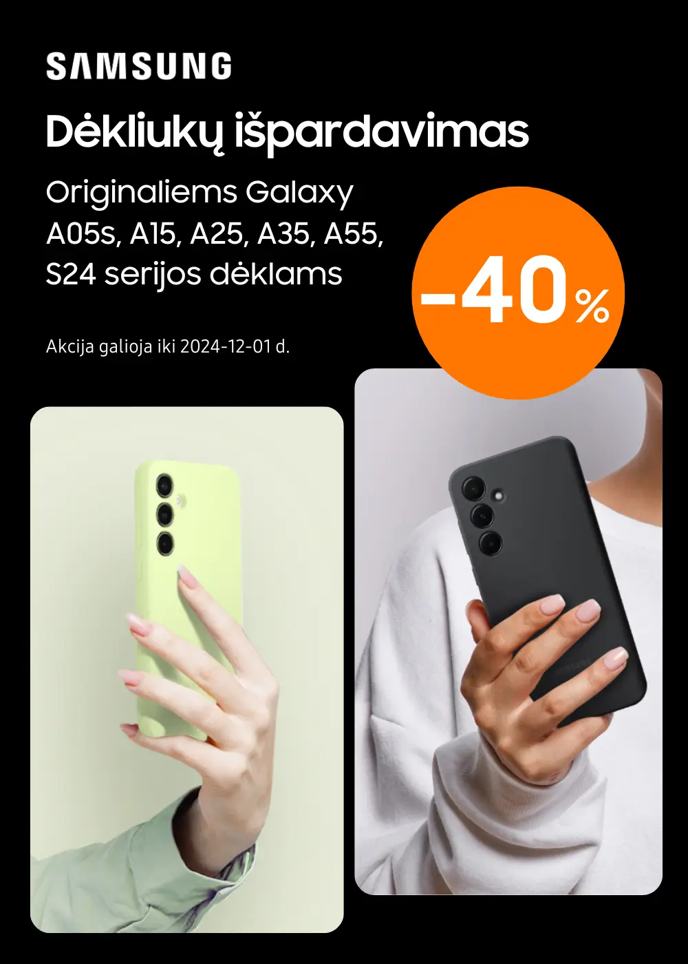 Samsung originaliems deklams 40% nuolaida, Mobili prekyba