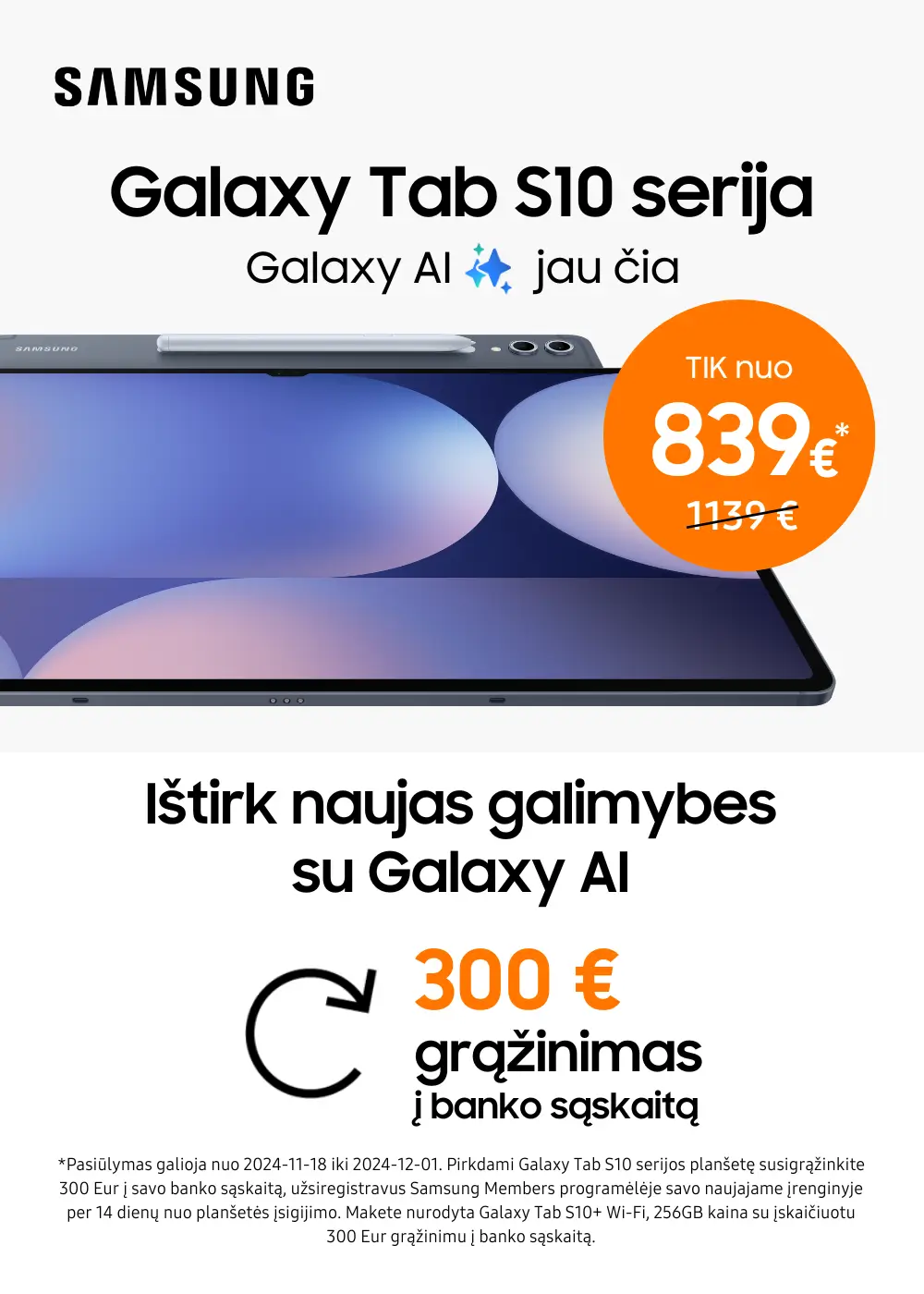 Samsung Galaxy Tab S10 serija cashback, Mlbili prekyba