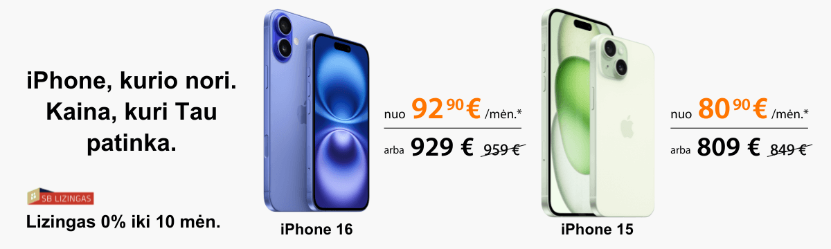 Apple iPhone 15 ir iPhone 16 akcija, Mobili prekyba