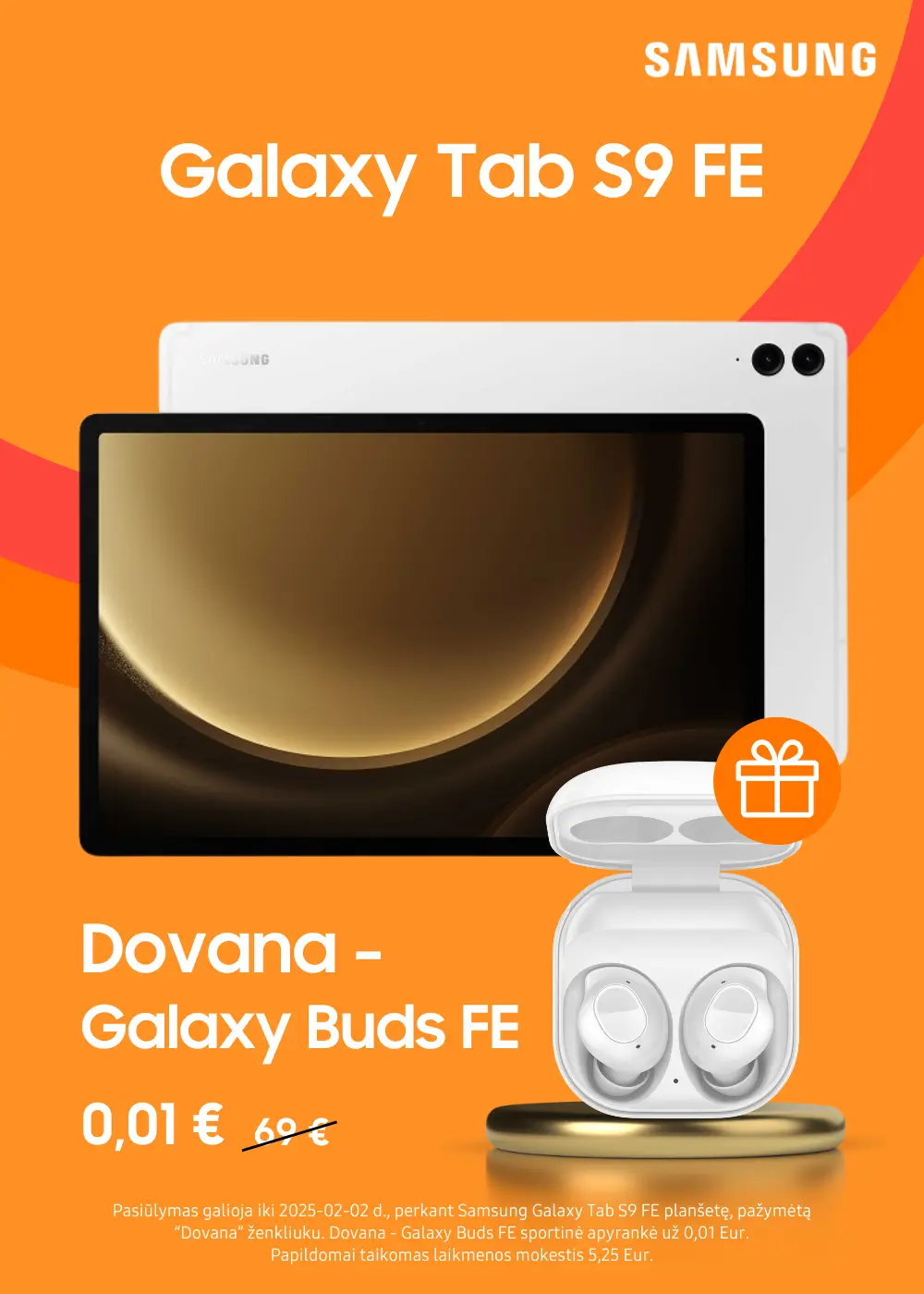 Samsung Galaxy Tab S9 FE akcija dovana Galaxy Buds FE, Mobili prekyba