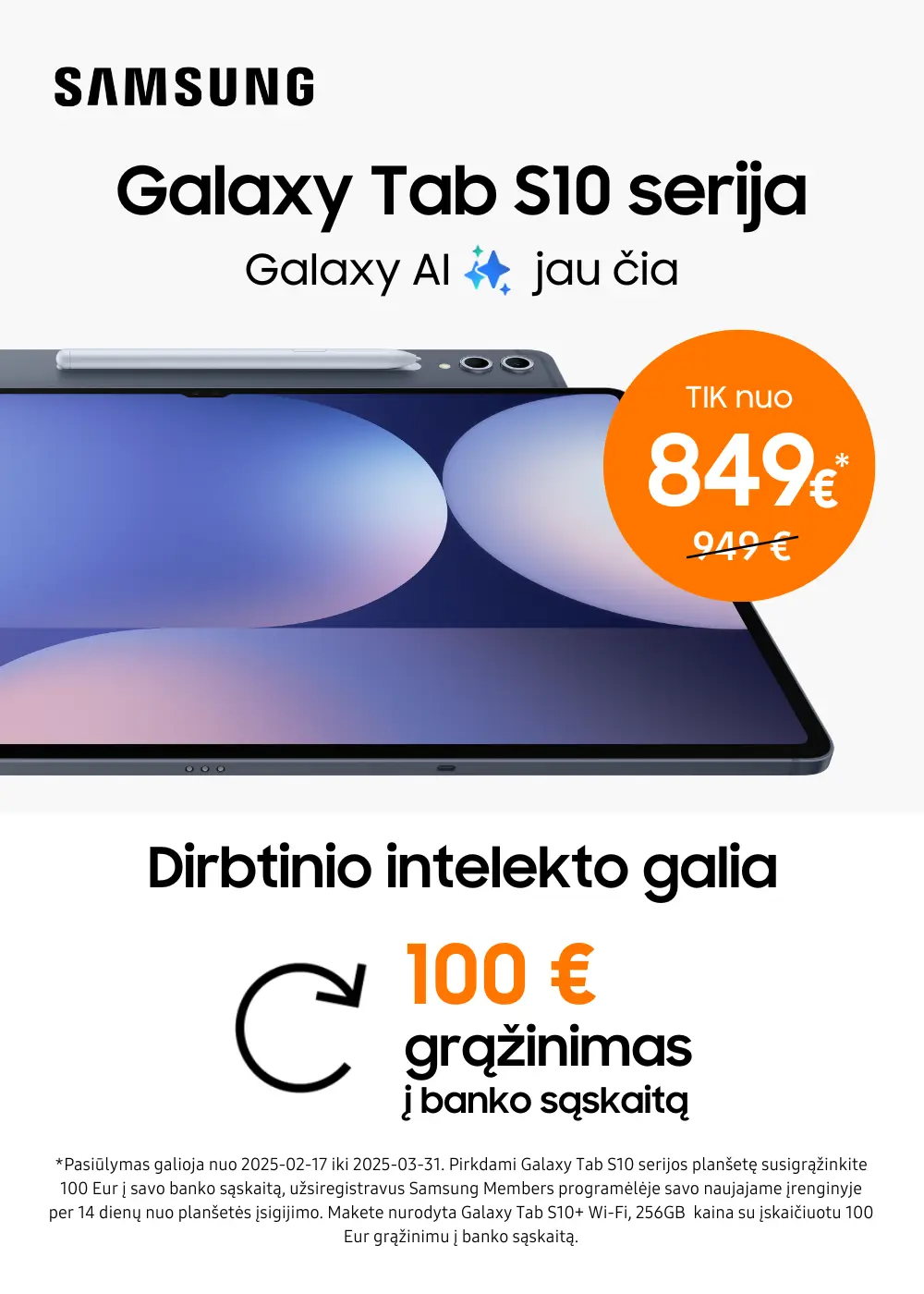 Samsung Galaxy Tab S10 serija cashback, Mlbili prekyba