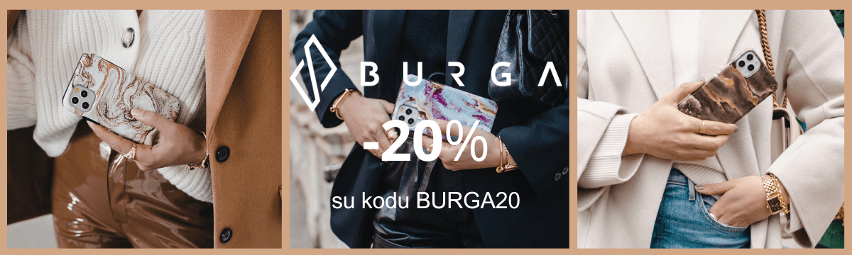 Akcija Burga dėklams, 20% nuolaida, Mobili prekyba