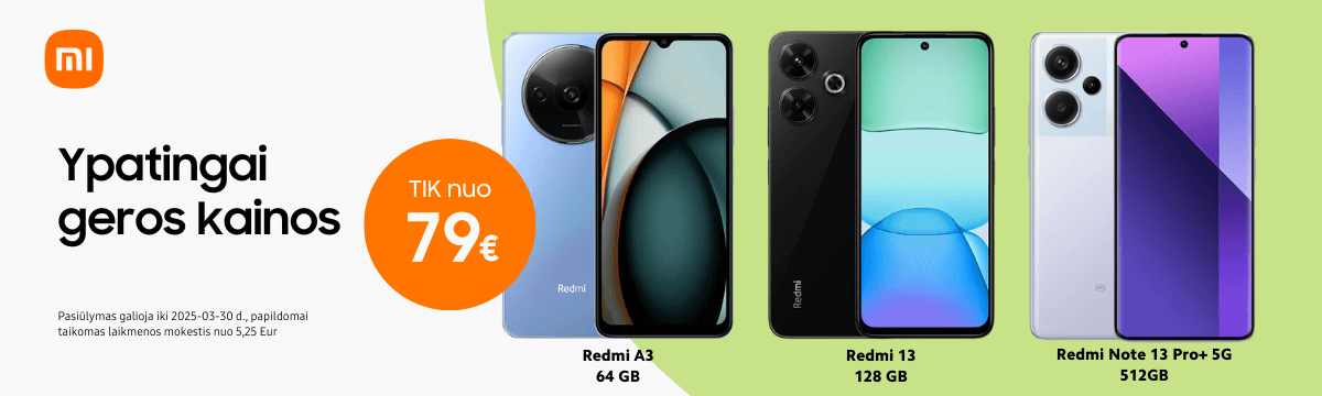 Xiaomi telefonų akcija, tik nuo 79 Eur, Mobili prekyba